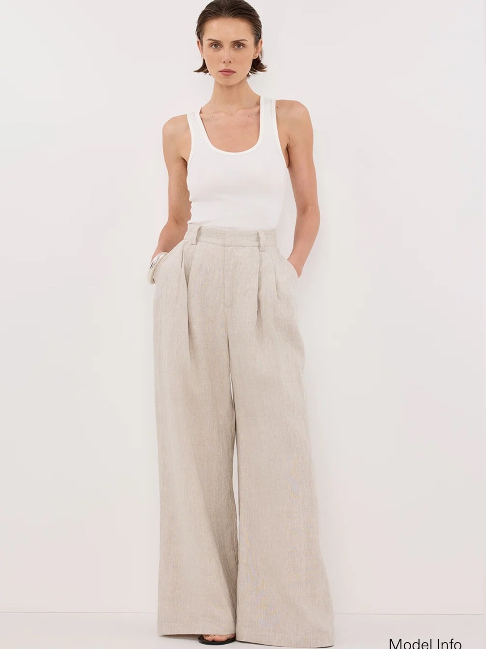 NWOT DISSH HOLDEN NATURAL LINEN PANT - 8 / NATURAL